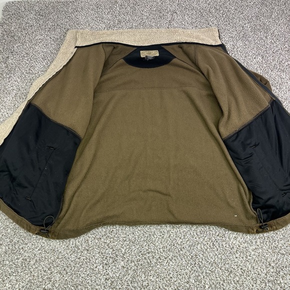 Tag Safari Jacket Mens Large Brown Sherpa Fleece Full Zip Faux Suede Outdoors - Picture 4 of 9